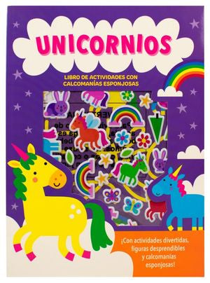 Unicornios. Libro de actividades con calcomanías esponjosas