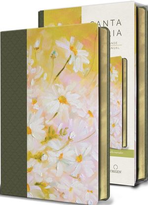 BIBLIA RVR60 PIEL VERDE CON FLORES, MANU