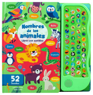 Nombres de los animales. Libro con 52 sonidos / Pd.