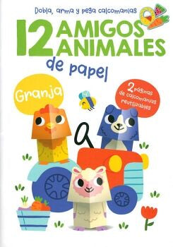 12 amigos animales de papel. Granja
