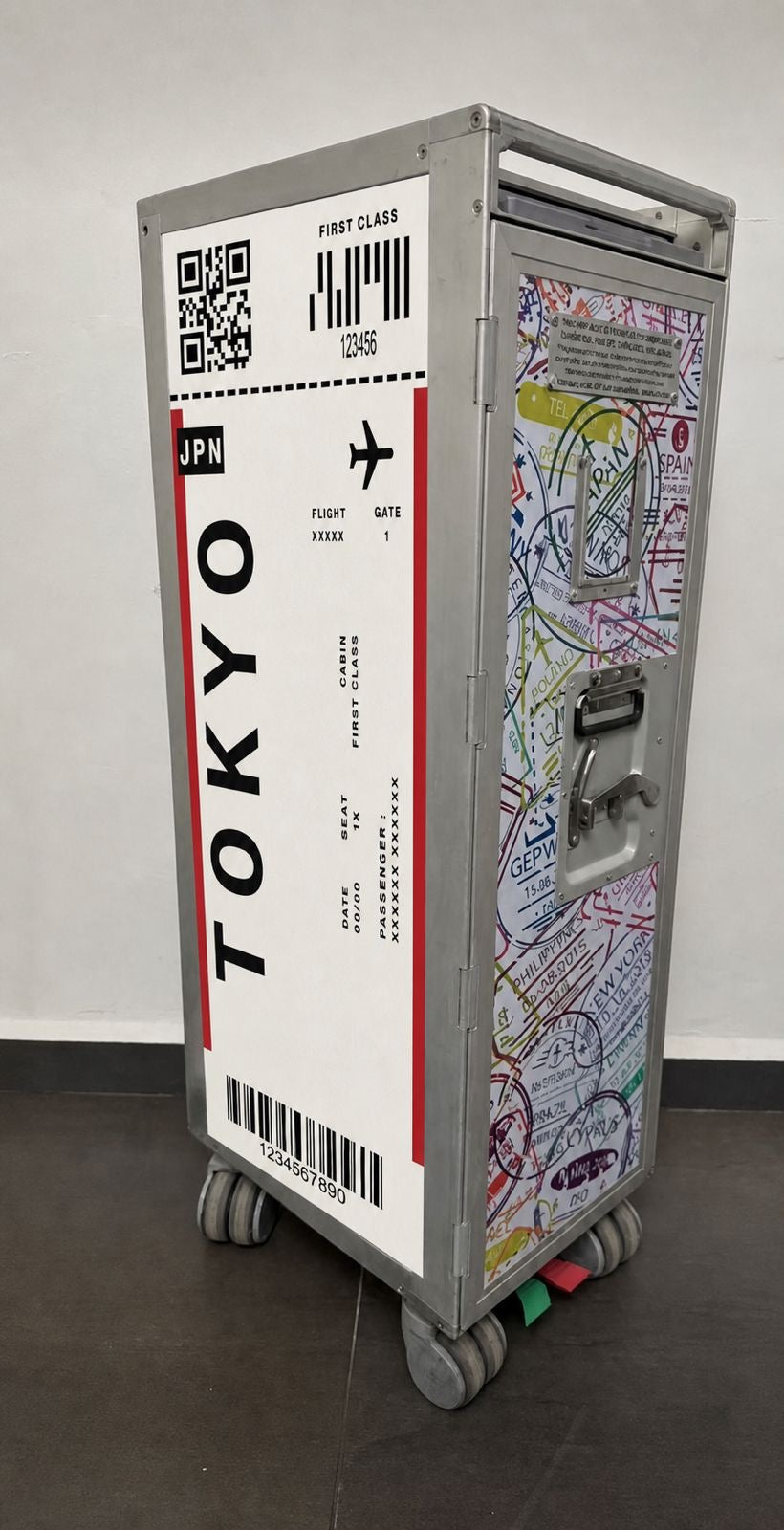 Carrito de Servicio de Avión Original Decorado Estilo Tokyo