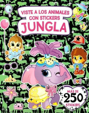 Viste a los animales con stickers. Jungla