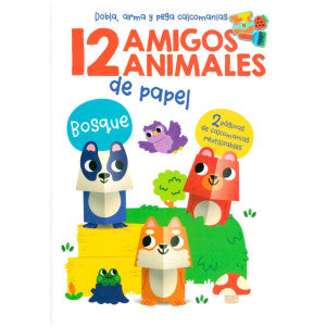 12 amigos animales de papel. Bosque