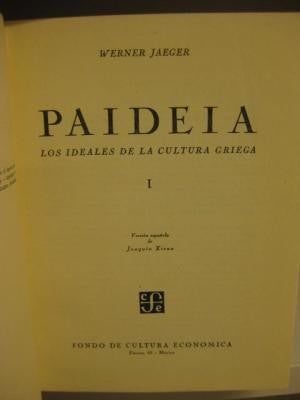 Paideia Los Ideales De La Cultura Griega [Paperback] Werner Jaeger