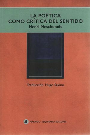 La Poética Como Crítica Del Sentido