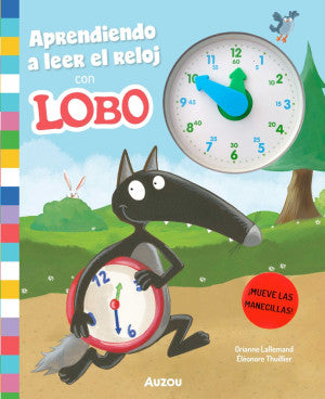 Aprendiendo a leer el reloj con lobo / Pd.