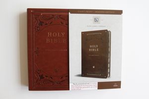 KJV HOLY BIBLE, GP, LF, BROWN FAUX LEATH
