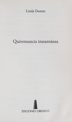 Quiromancia Instantanea [Paperback] Linda Domin