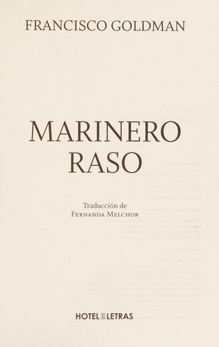Marinero raso [Paperback] Goldman, Francisco