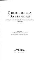 Proceder a sabiendas [Paperback] Ródenas De Moya, Domingo