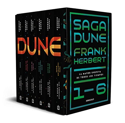 Saga Dune 1-6. La mayor epopeya de todos los tiempos. (Edición estuche con: Dune | El mesías de Dune | Hijos de Dune | Dios emperador de Dune | Herejes de Dune | Casa capitular Dune) [Mass Market Paperback] Herbert, Frank